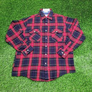 Vintage 90s Baggy Tartan Plaid Shirt Medium 22x28 Red Blue